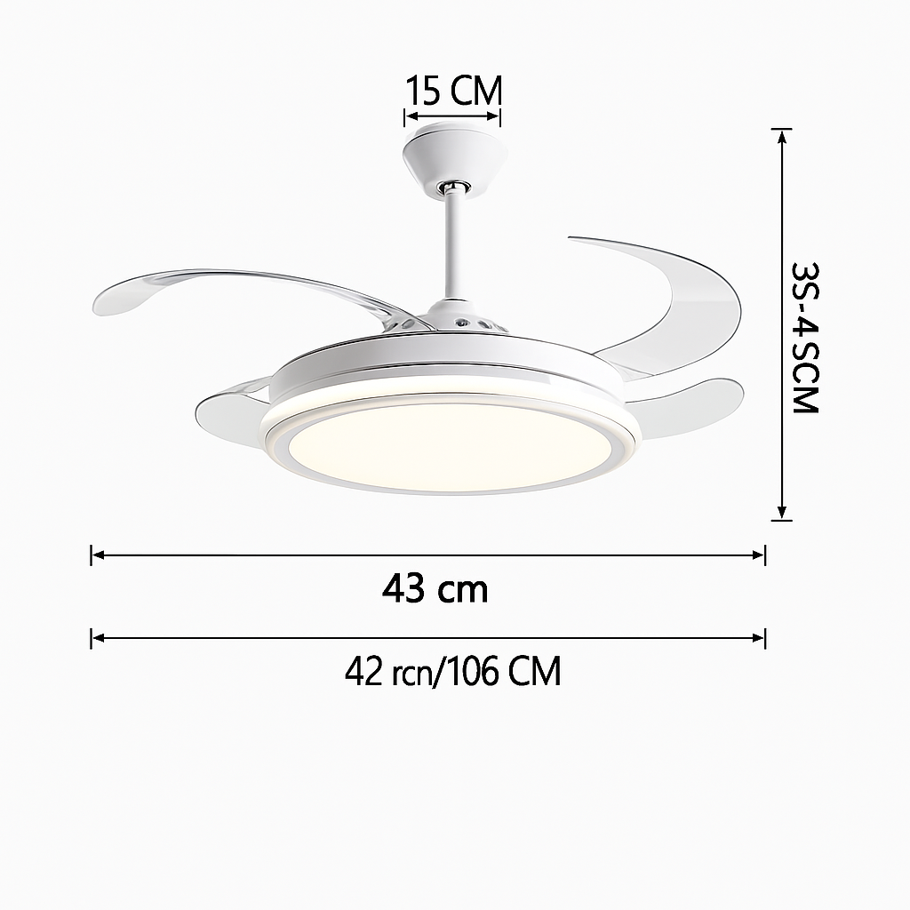 ventilateur de plafond invisible avec lumière lustre suspension ménage