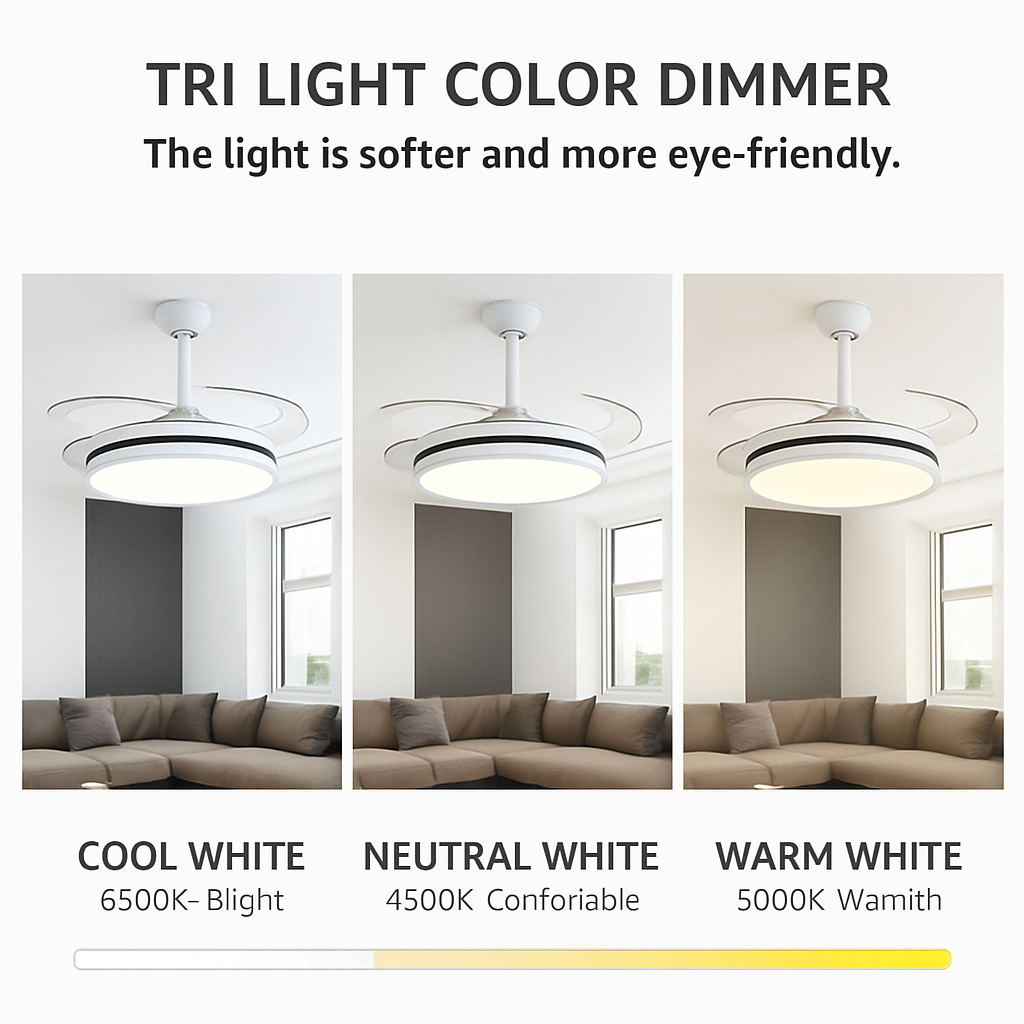 ventilateur de plafond invisible avec lumière lustre suspension ménage