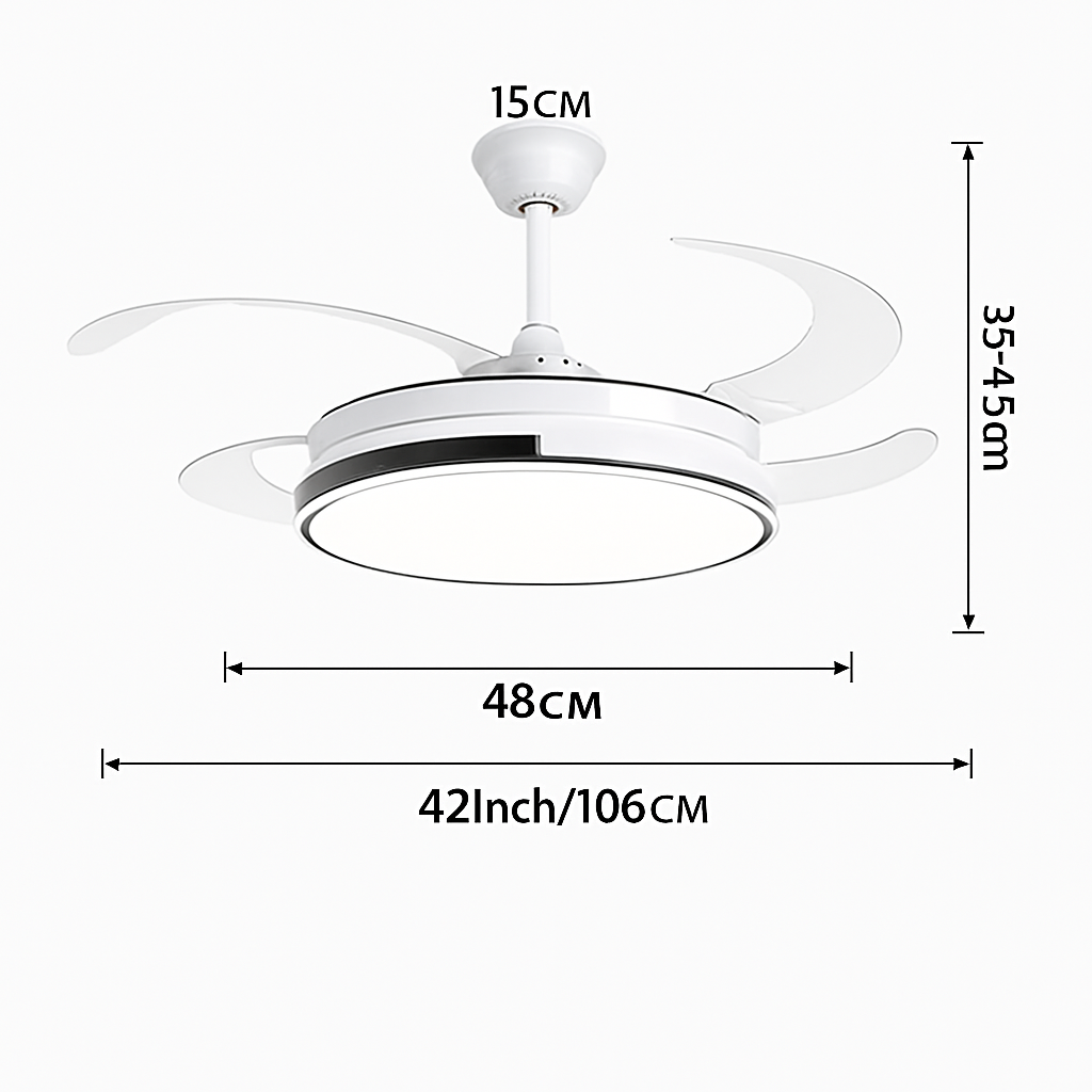 ventilateur de plafond invisible avec lumière lustre suspension ménage