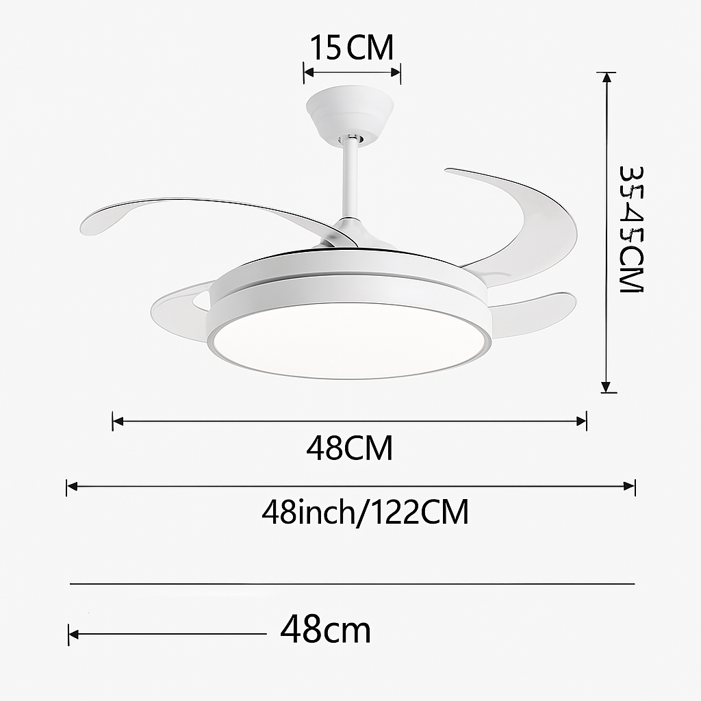ventilateur de plafond invisible avec lumière lustre suspension ménage