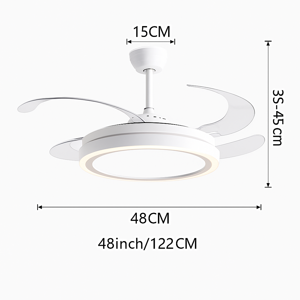 ventilateur de plafond invisible avec lumière lustre suspension ménage