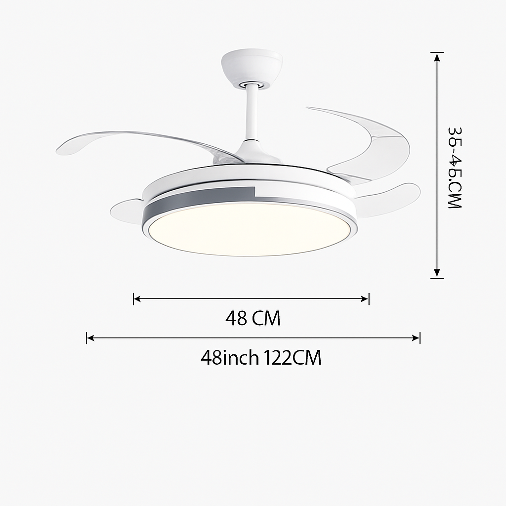 ventilateur de plafond invisible avec lumière lustre suspension ménage