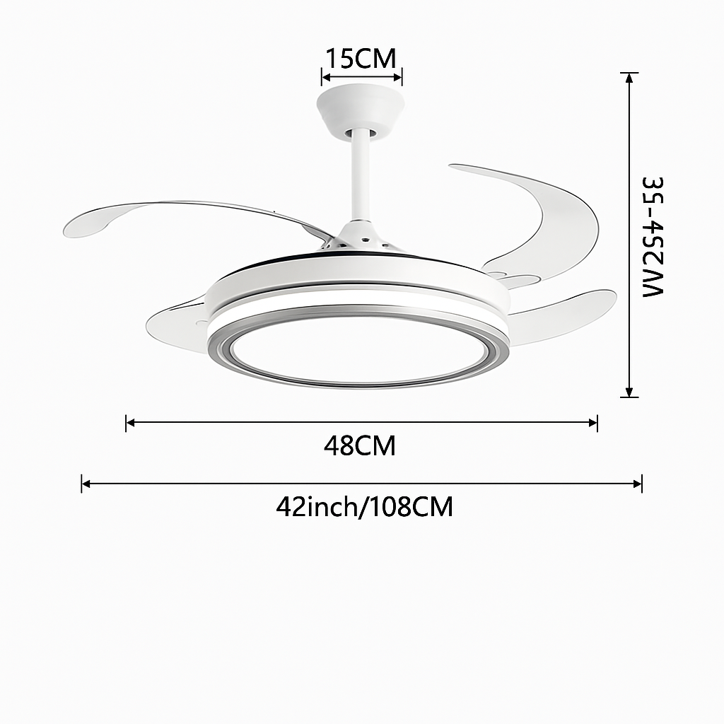 ventilateur de plafond invisible avec lumière lustre suspension ménage