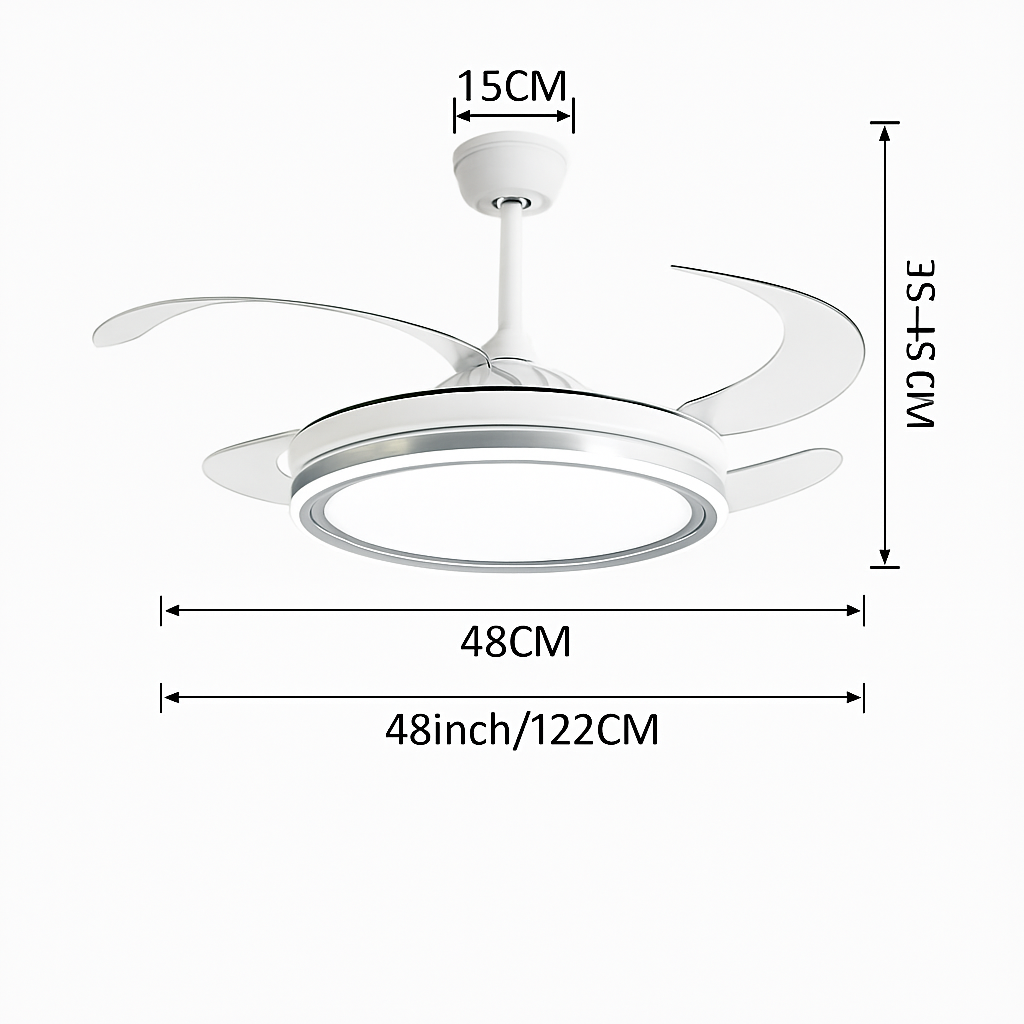 ventilateur de plafond invisible avec lumière lustre suspension ménage