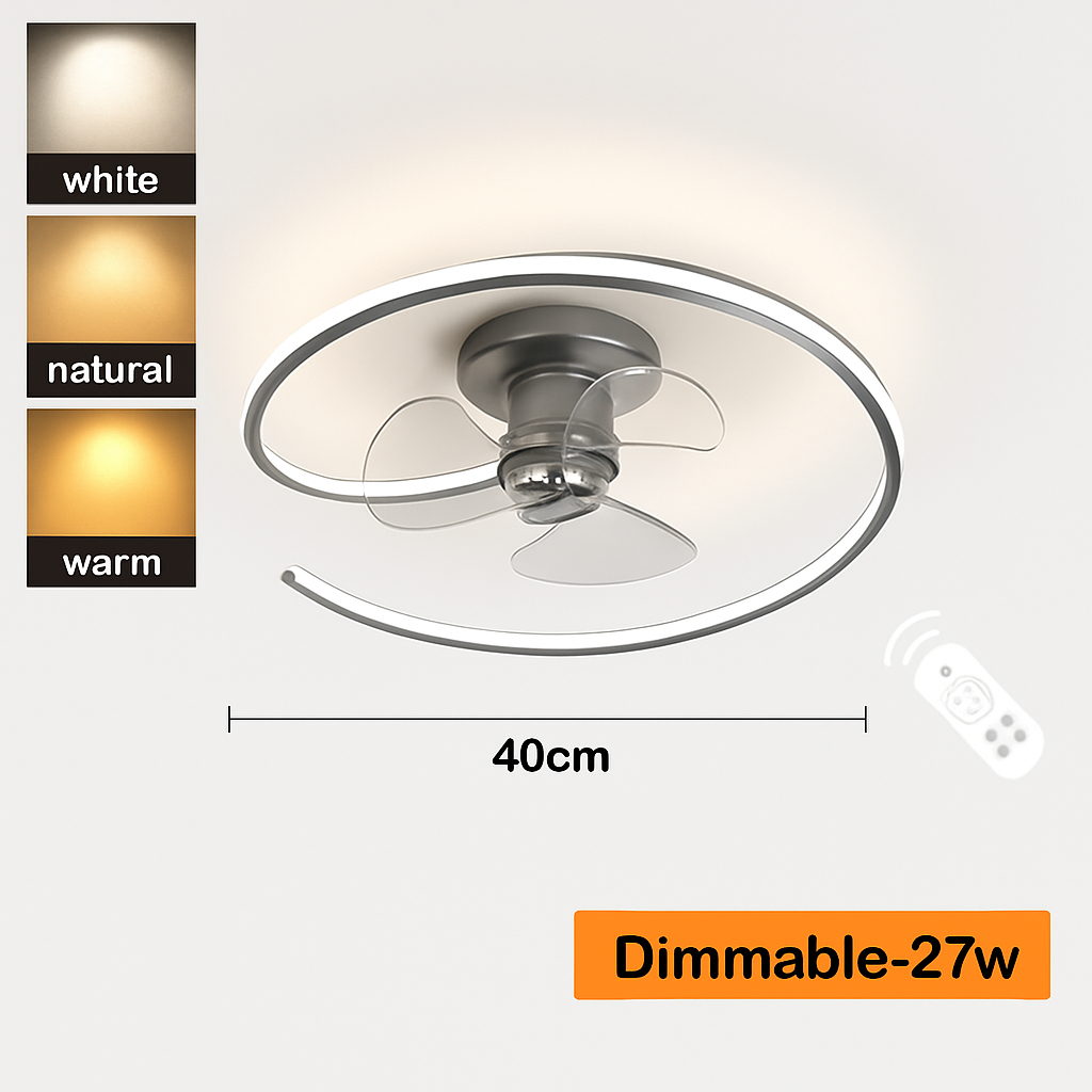 ventilateur de plafond led artpad avec lumière et télécommande