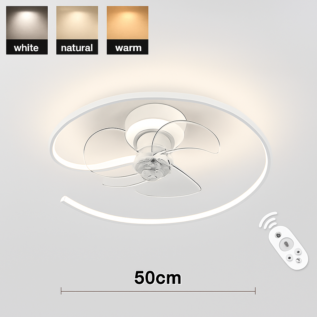ventilateur de plafond led artpad avec lumière et télécommande