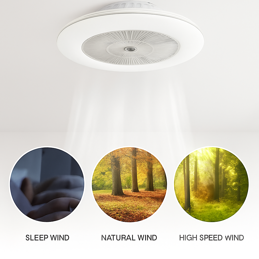 ventilateur de plafond led invisible avec télécommande moderne