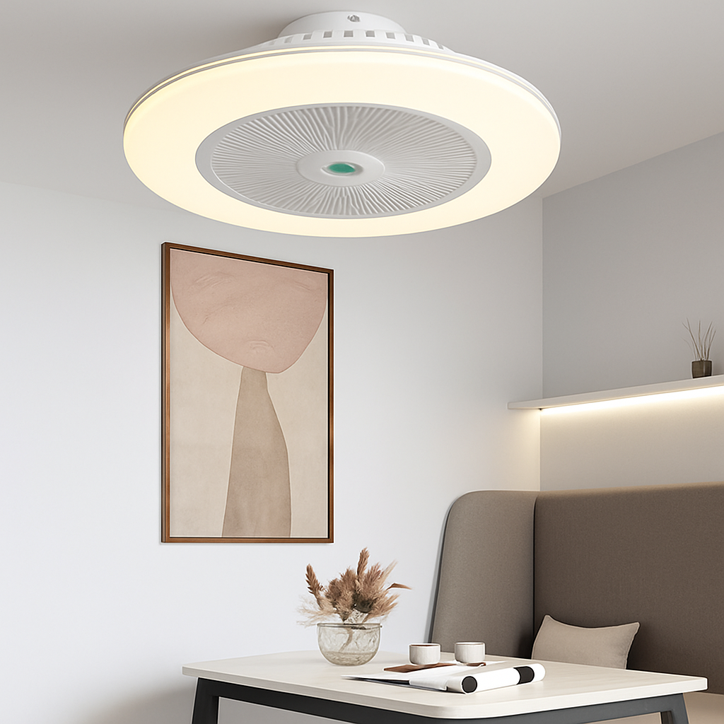 ventilateur de plafond led invisible avec télécommande moderne