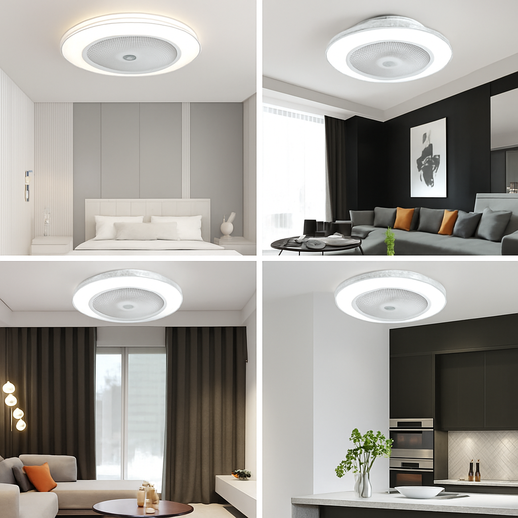 ventilateur de plafond led invisible avec télécommande moderne