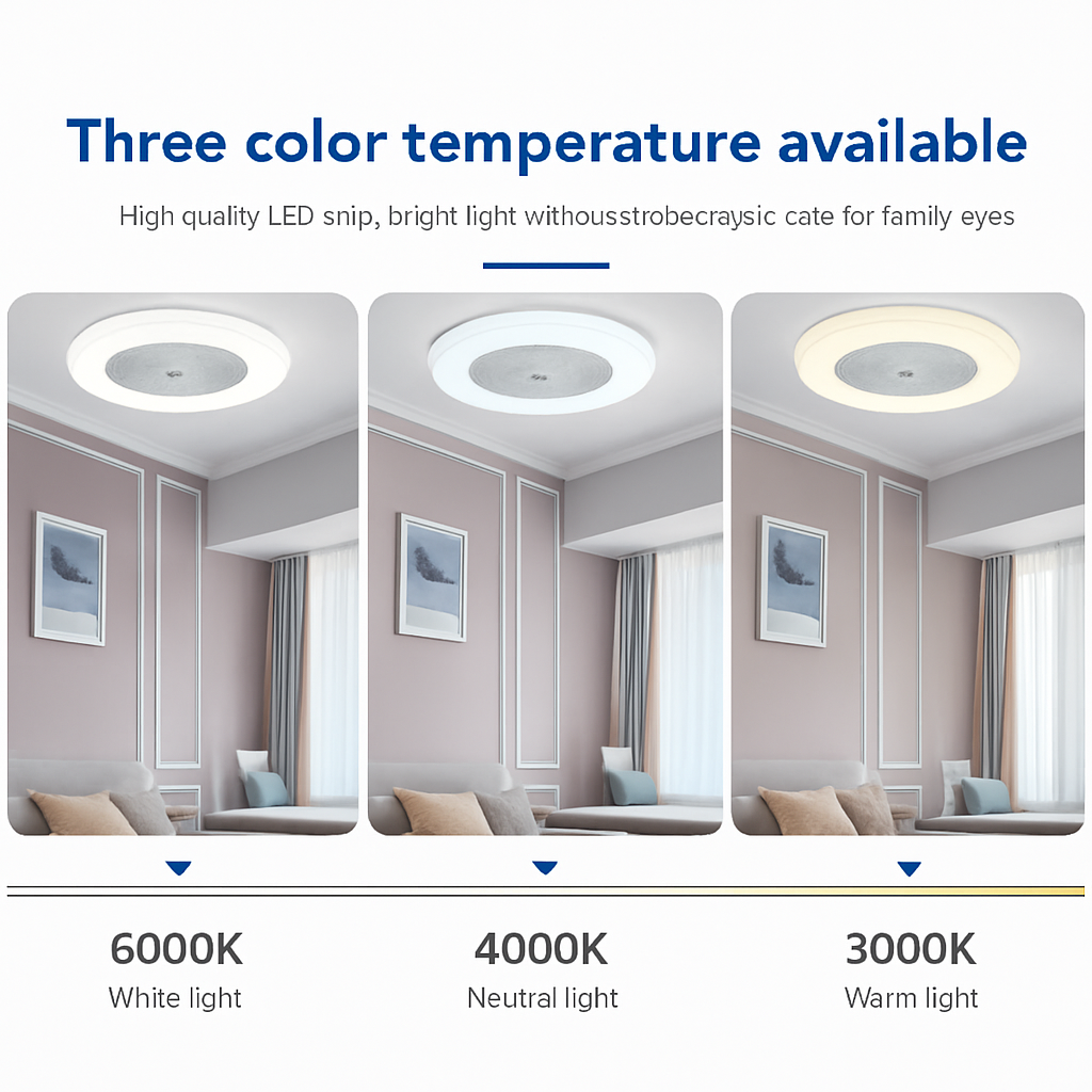 ventilateur de plafond led moderne avec télécommande et lustre