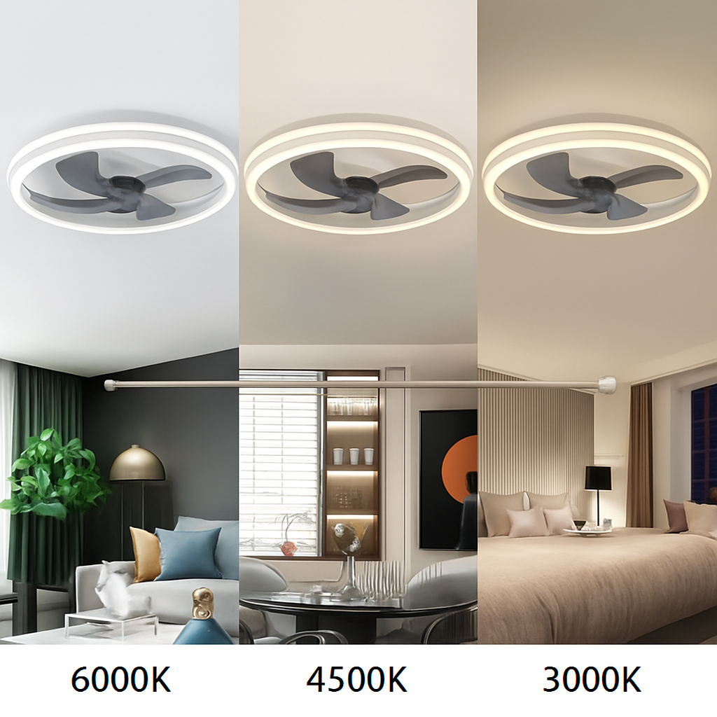ventilateur de plafond led moderne télécommandé à 6 vitesses