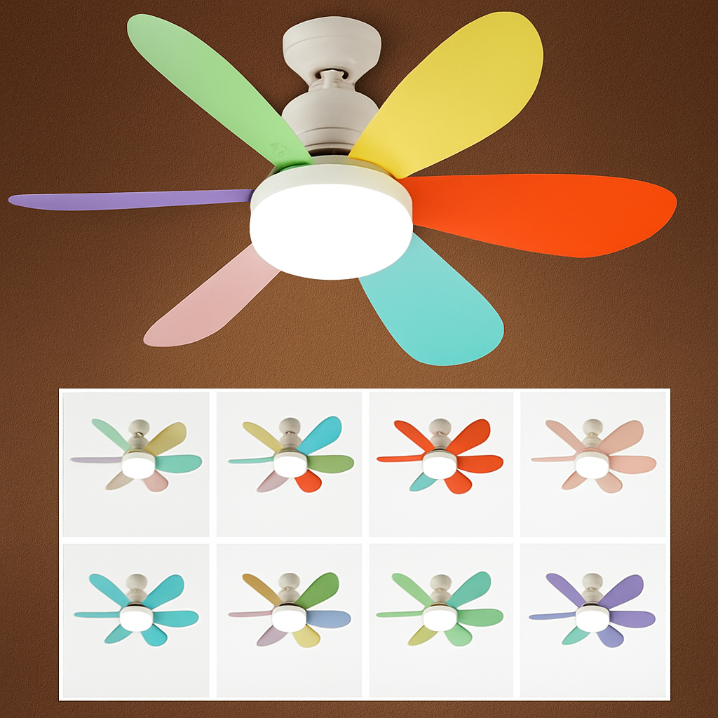 ventilateur de plafond led moderne télécommande intelligente trois couleurs