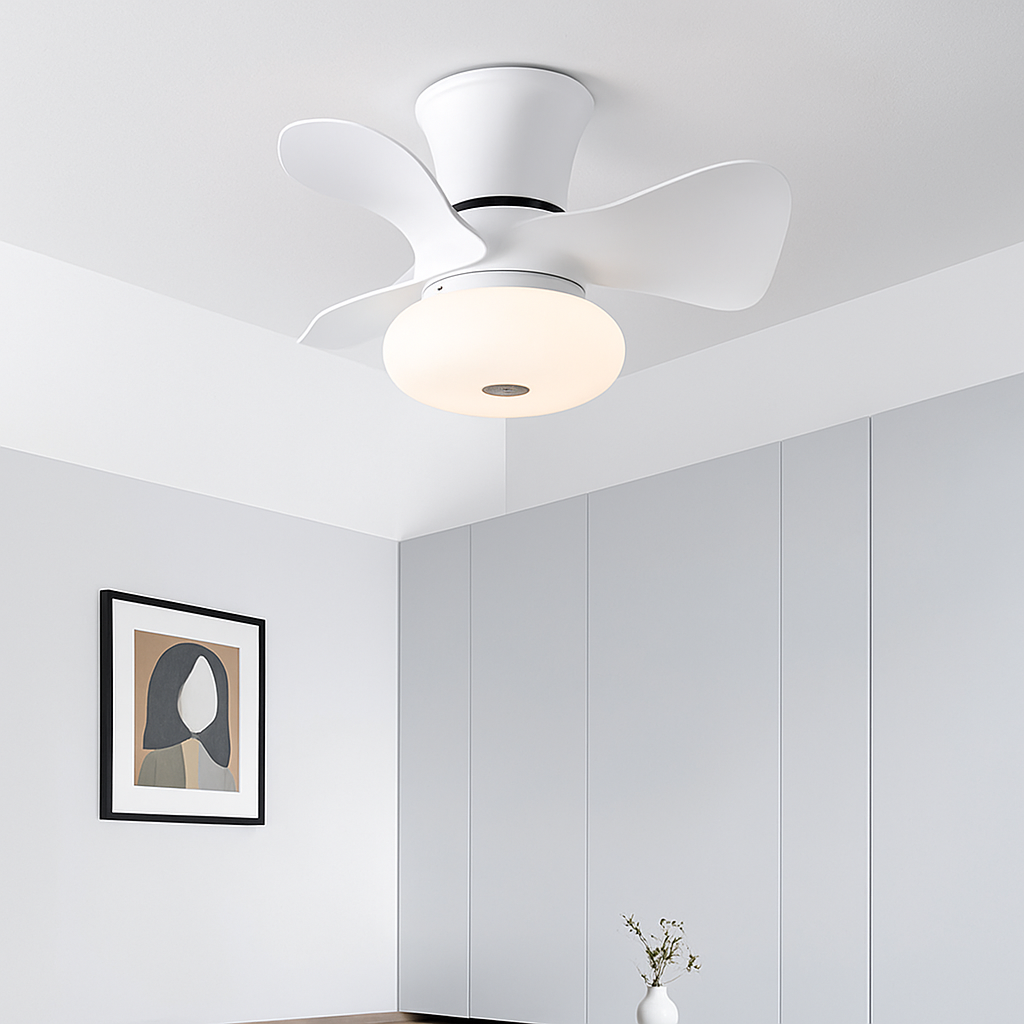 ventilateur de plafond lumineux pour espace commercial