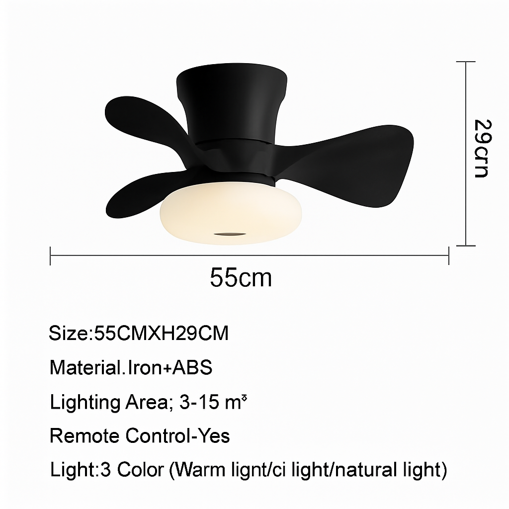 ventilateur de plafond lumineux pour espace commercial
