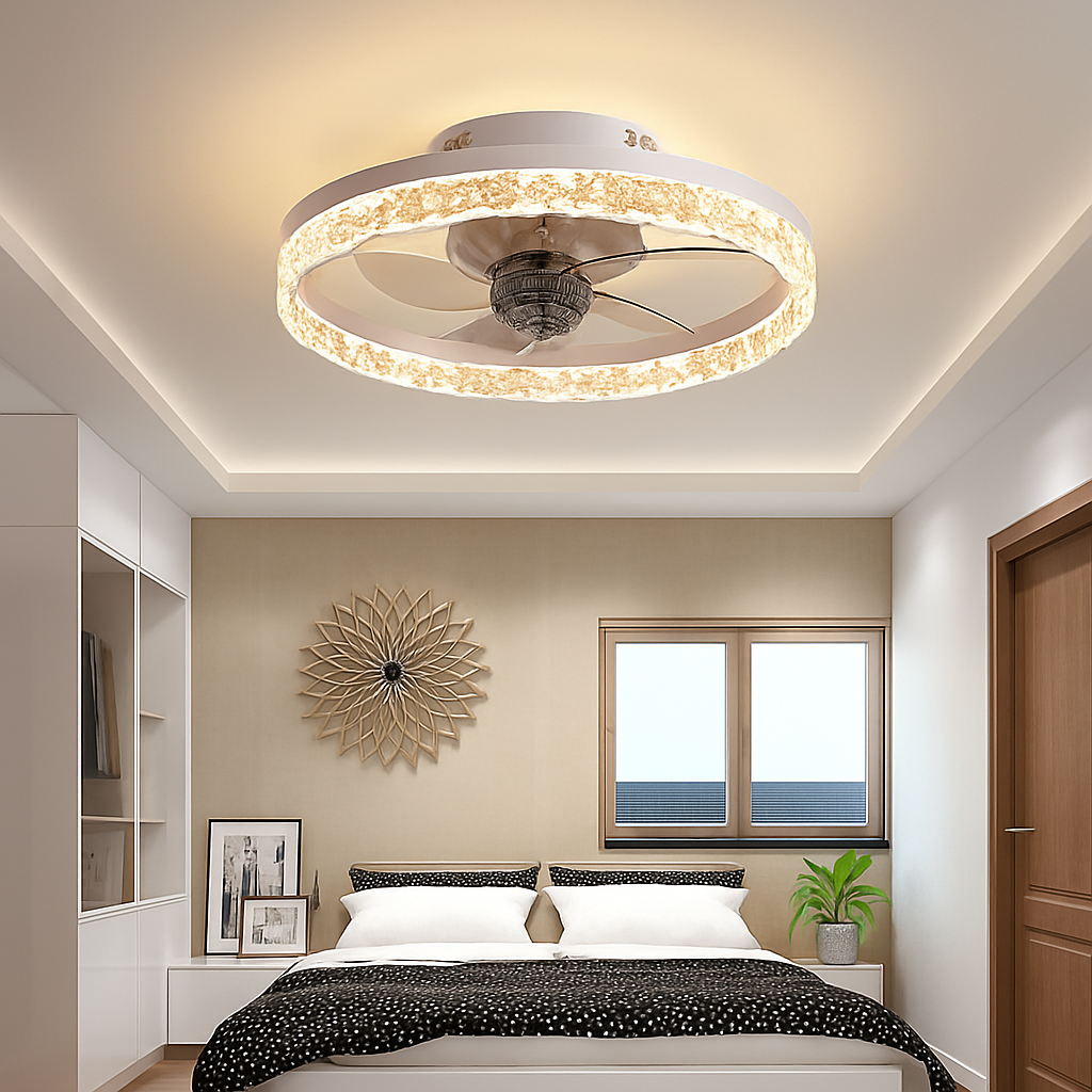 ventilateur de plafond lumineux silencieux avec télécommande décoratif