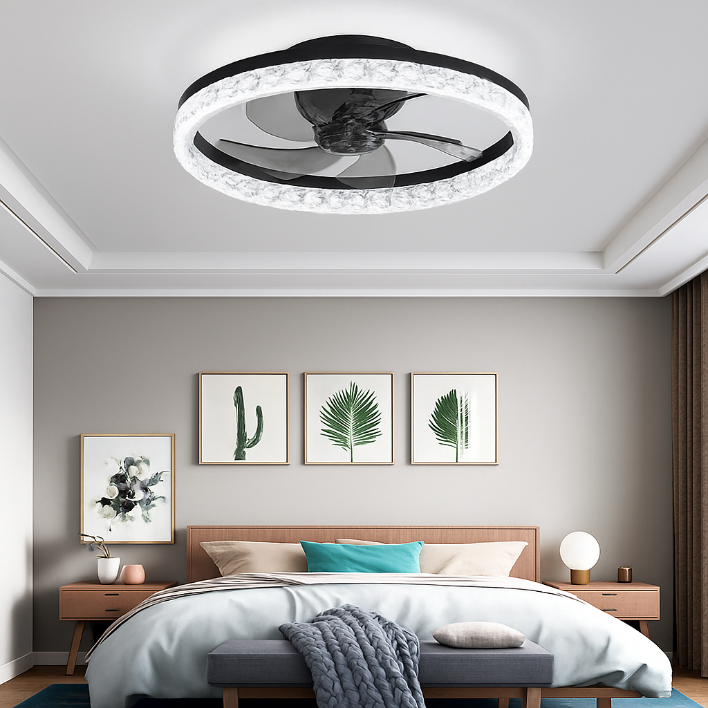 ventilateur de plafond lumineux silencieux avec télécommande décoratif