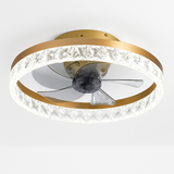 ventilateur de plafond minimaliste avec lumière cristal led télécommande