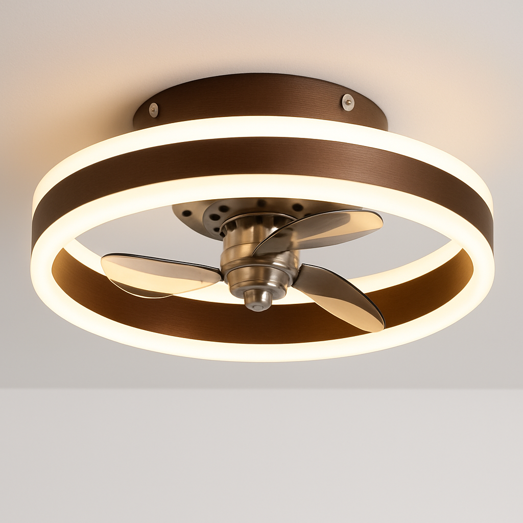 ventilateur de plafond minimaliste avec lumière cristal led télécommande