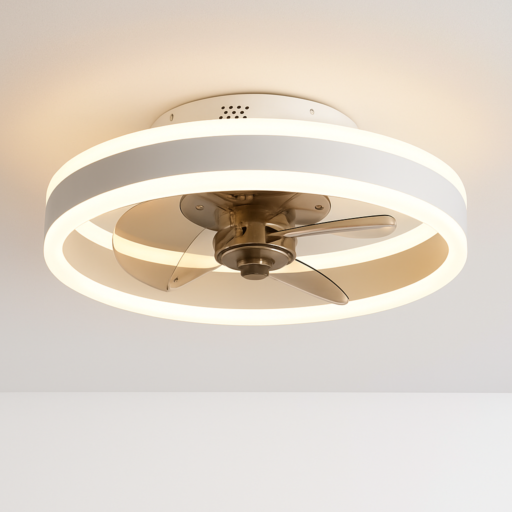 ventilateur de plafond minimaliste avec lumière cristal led télécommande