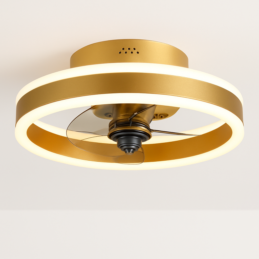 ventilateur de plafond minimaliste avec lumière cristal led télécommande