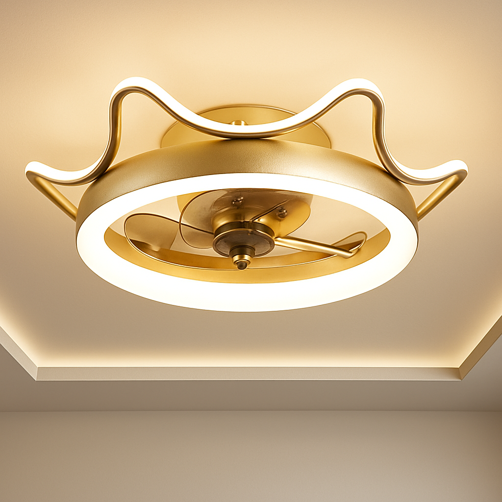 ventilateur de plafond minimaliste avec lumière cristal led télécommande