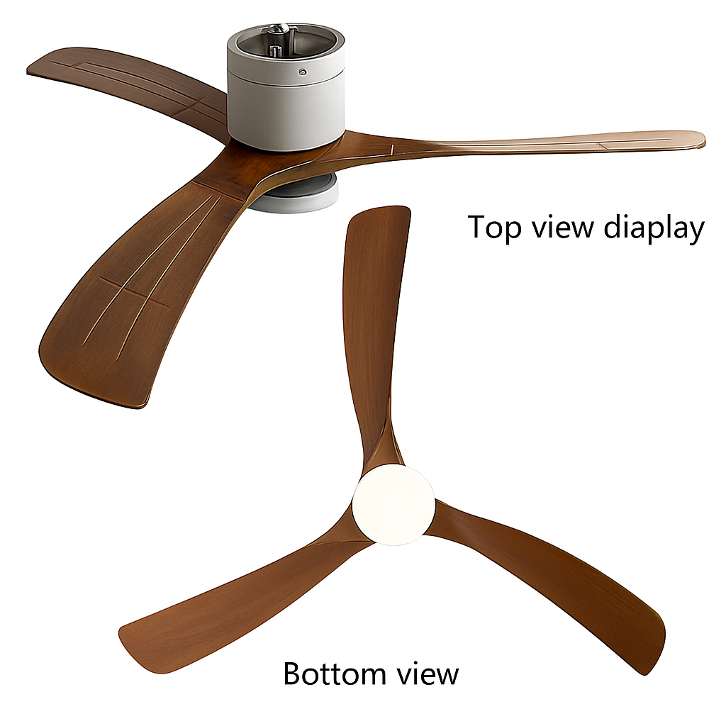 ventilateur de plafond moderne abs noir avec led et télécommande