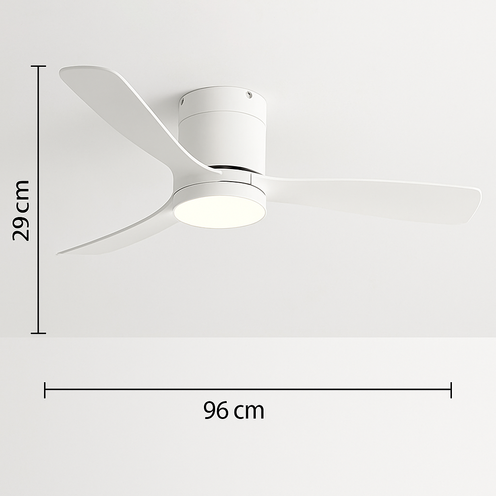 ventilateur de plafond moderne abs noir avec led et télécommande