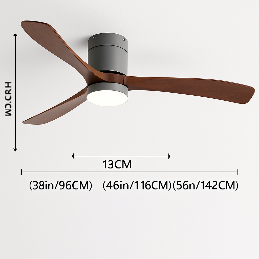 ventilateur de plafond moderne abs noir avec led et télécommande