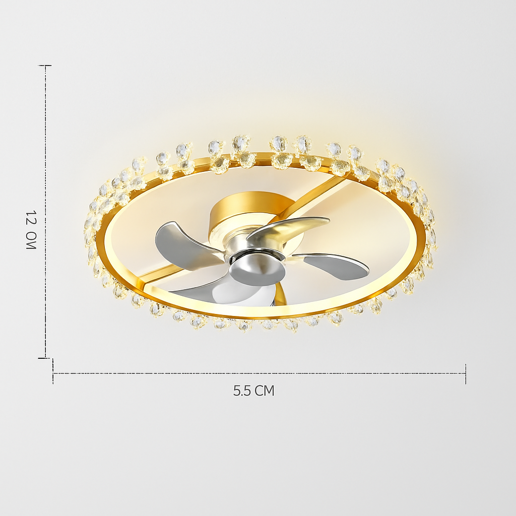 ventilateur de plafond moderne avec lumière et contrôle intelligent