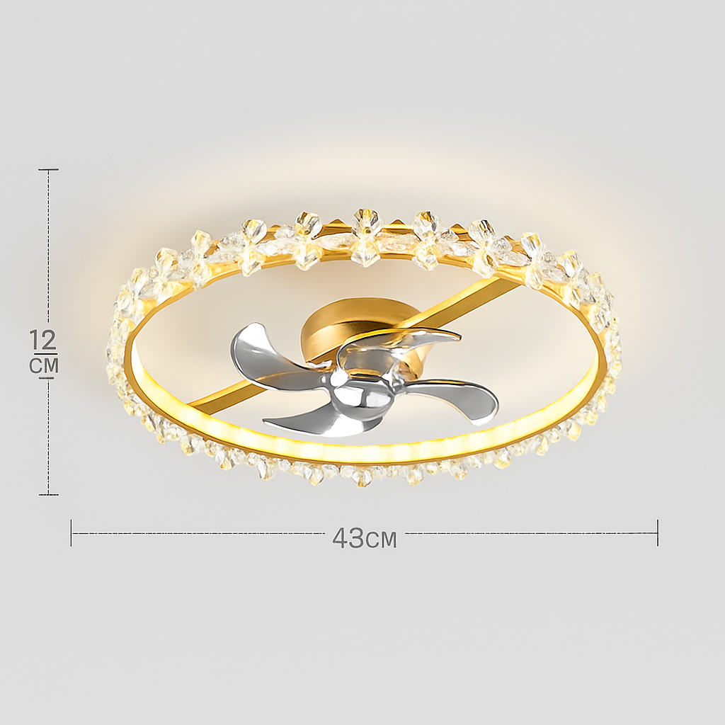 ventilateur de plafond moderne avec lumière et contrôle intelligent