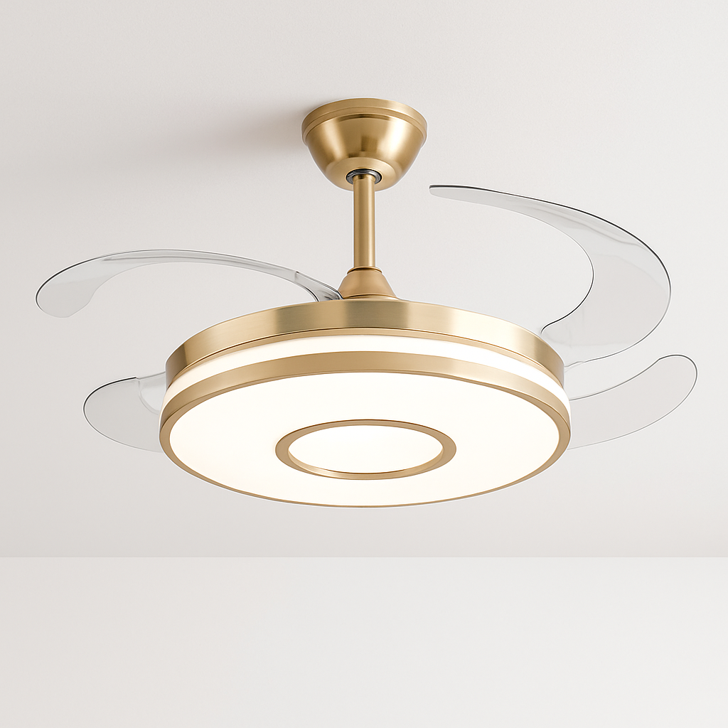 ventilateur de plafond moderne avec lumière et télécommande