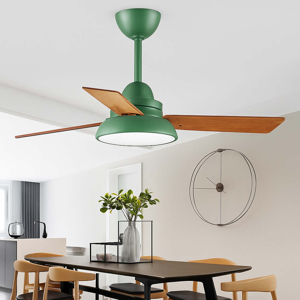 ventilateur de plafond moderne avec lumière et télécommande
