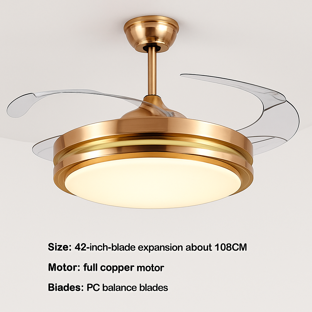 ventilateur de plafond moderne avec lumière et télécommande