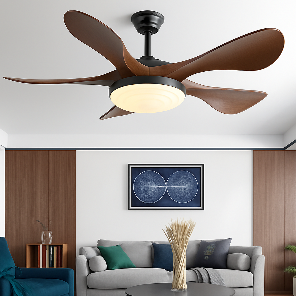 ventilateur de plafond moderne avec lumière et vents forts muet