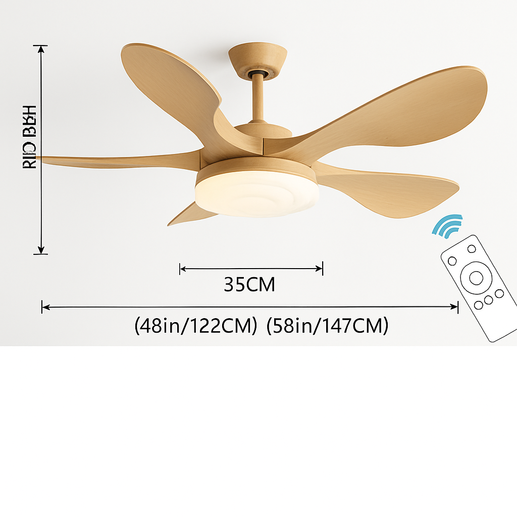 ventilateur de plafond moderne avec lumière et vents forts muet