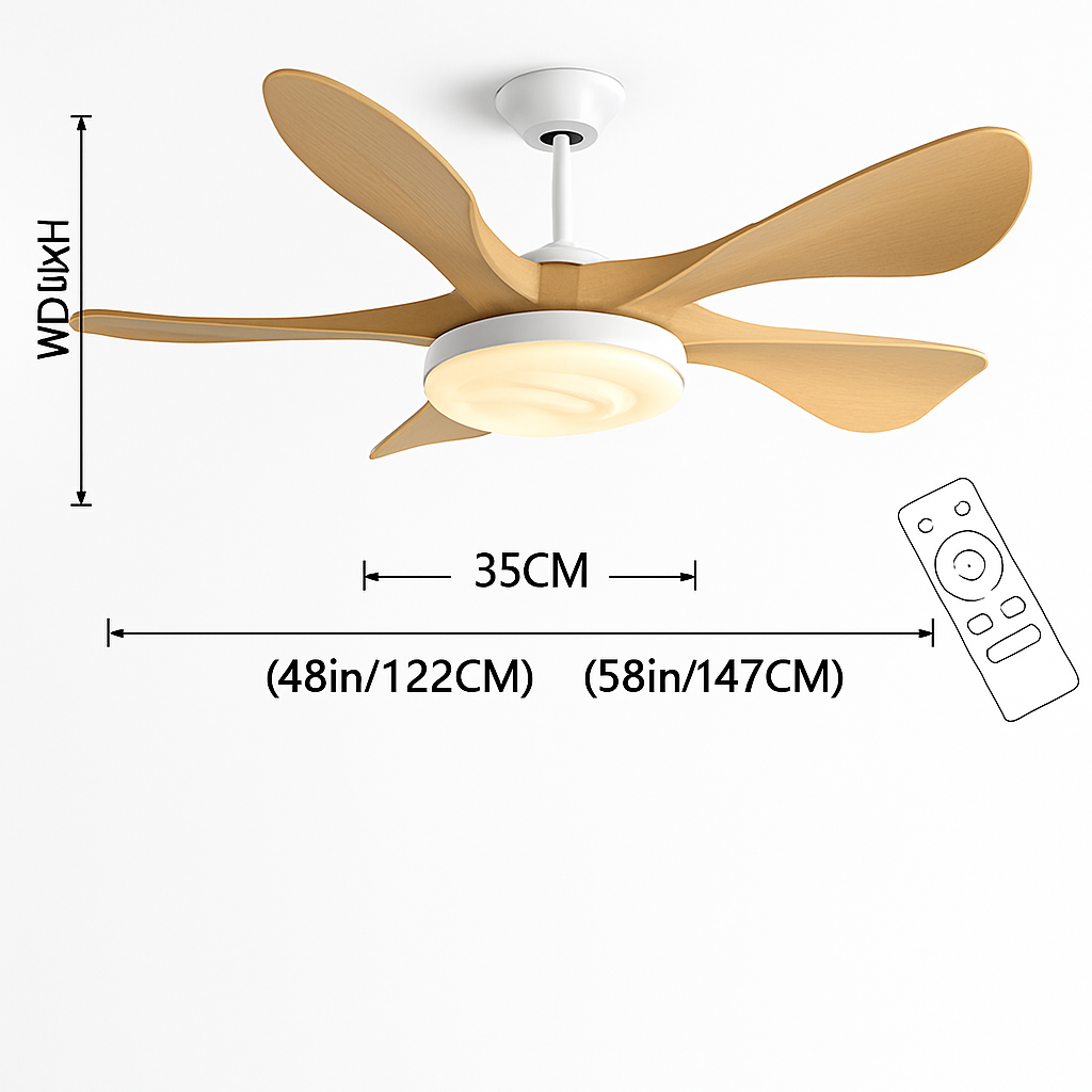 ventilateur de plafond moderne avec lumière et vents forts muet