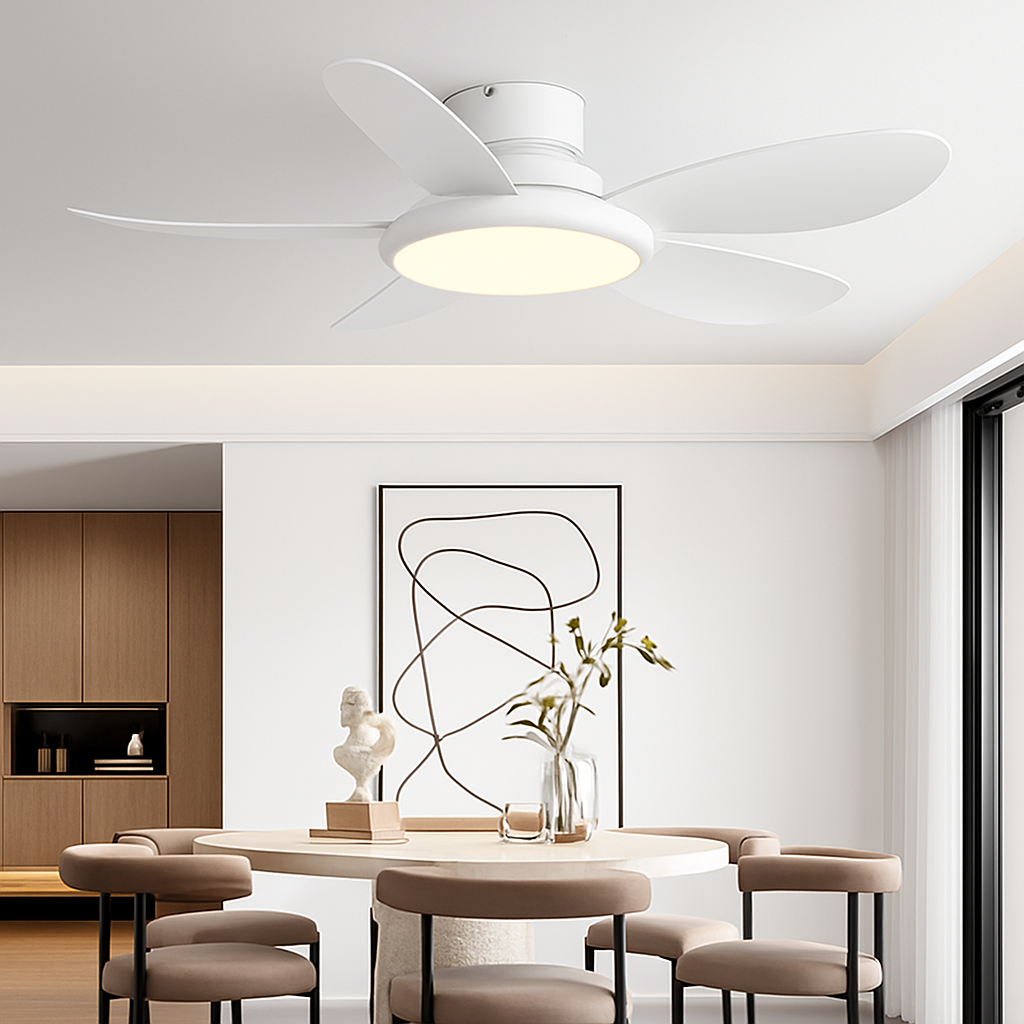 ventilateur de plafond moderne avec lumière led et télécommande