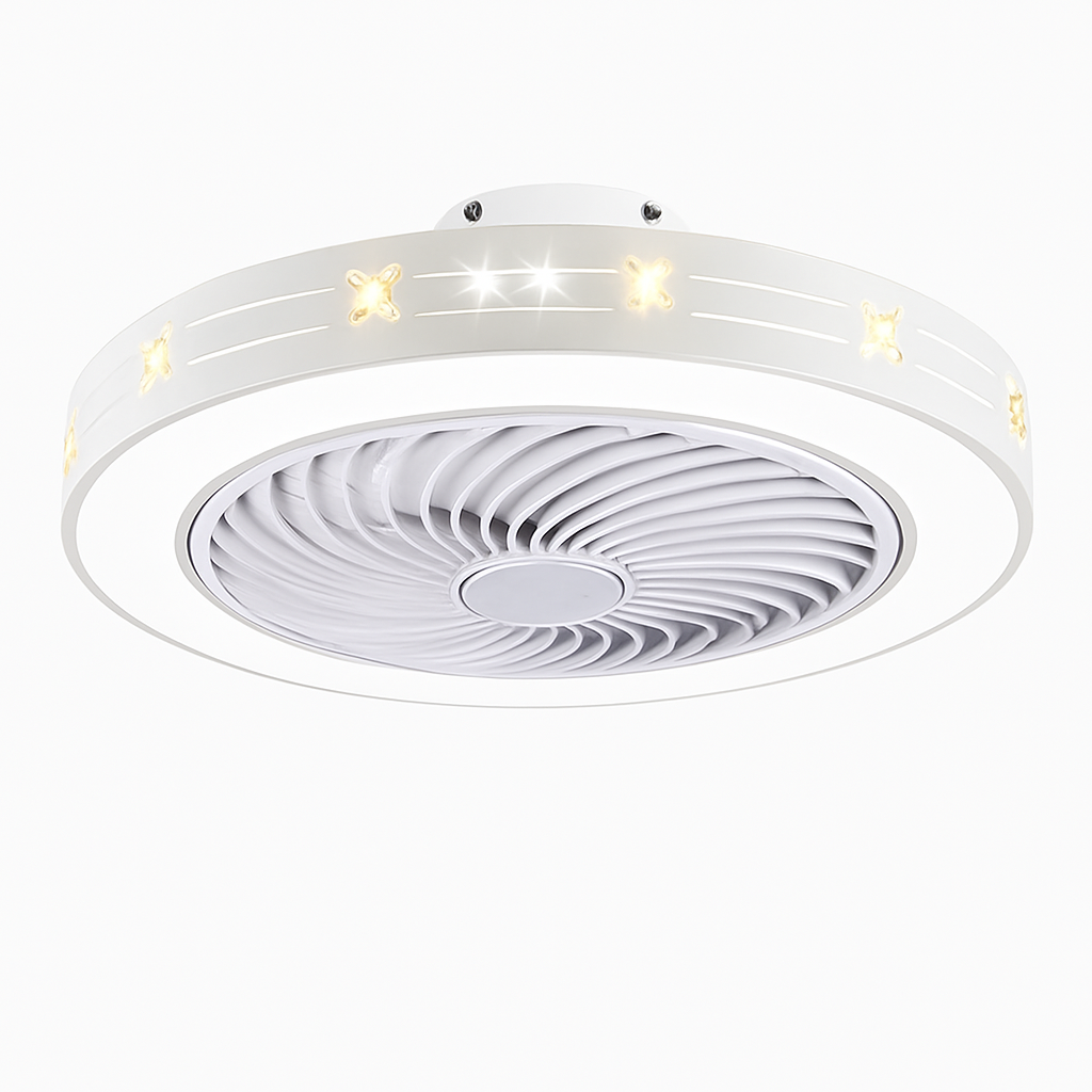 ventilateur de plafond moderne avec lumière led et télécommande