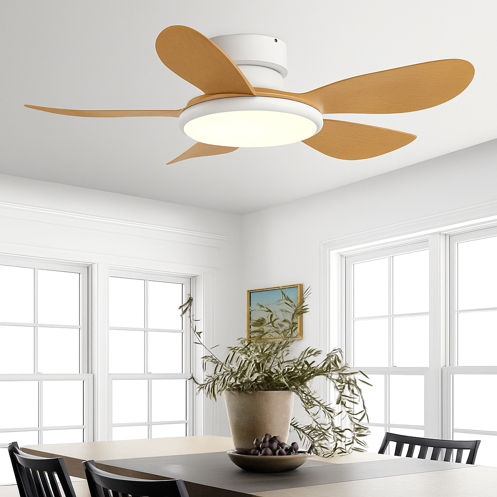ventilateur de plafond moderne avec lumière led et télécommande