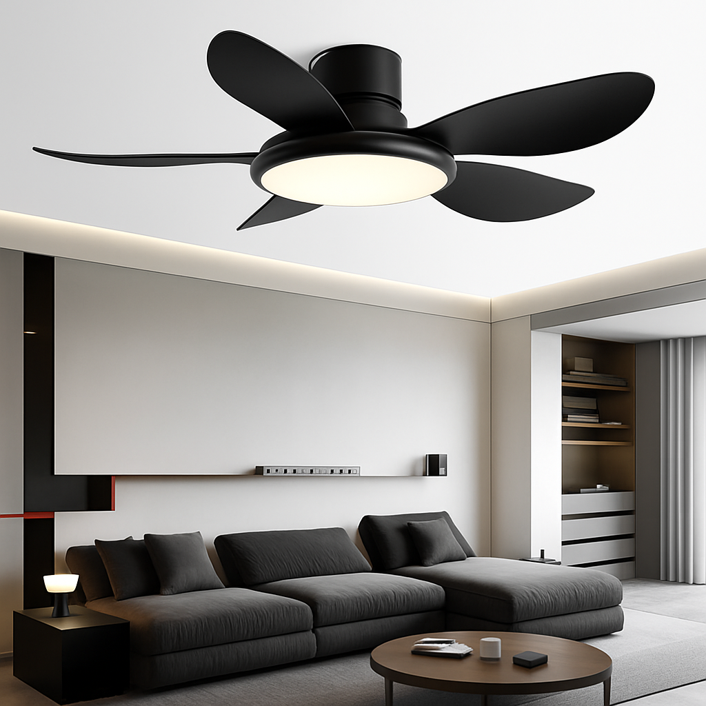 ventilateur de plafond moderne avec lumière led et télécommande