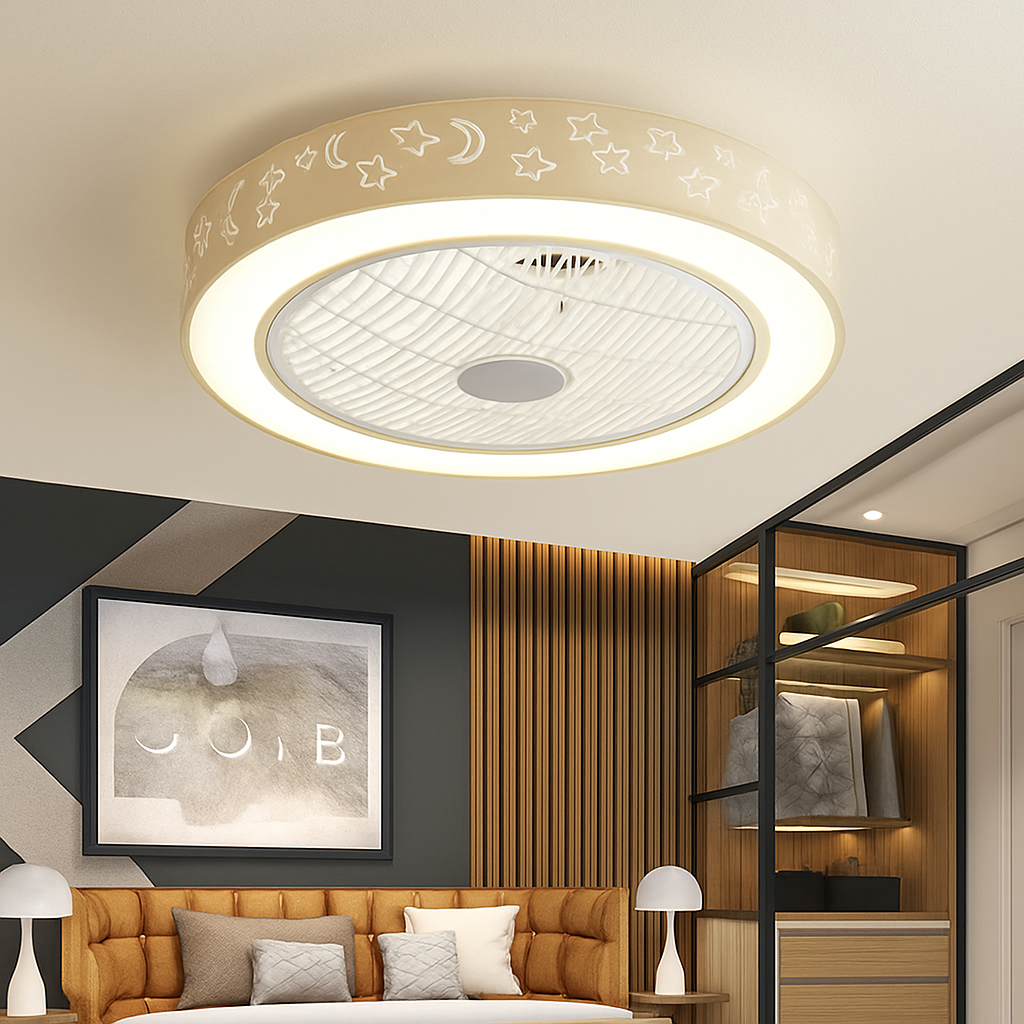 ventilateur de plafond moderne avec lumière led et télécommande