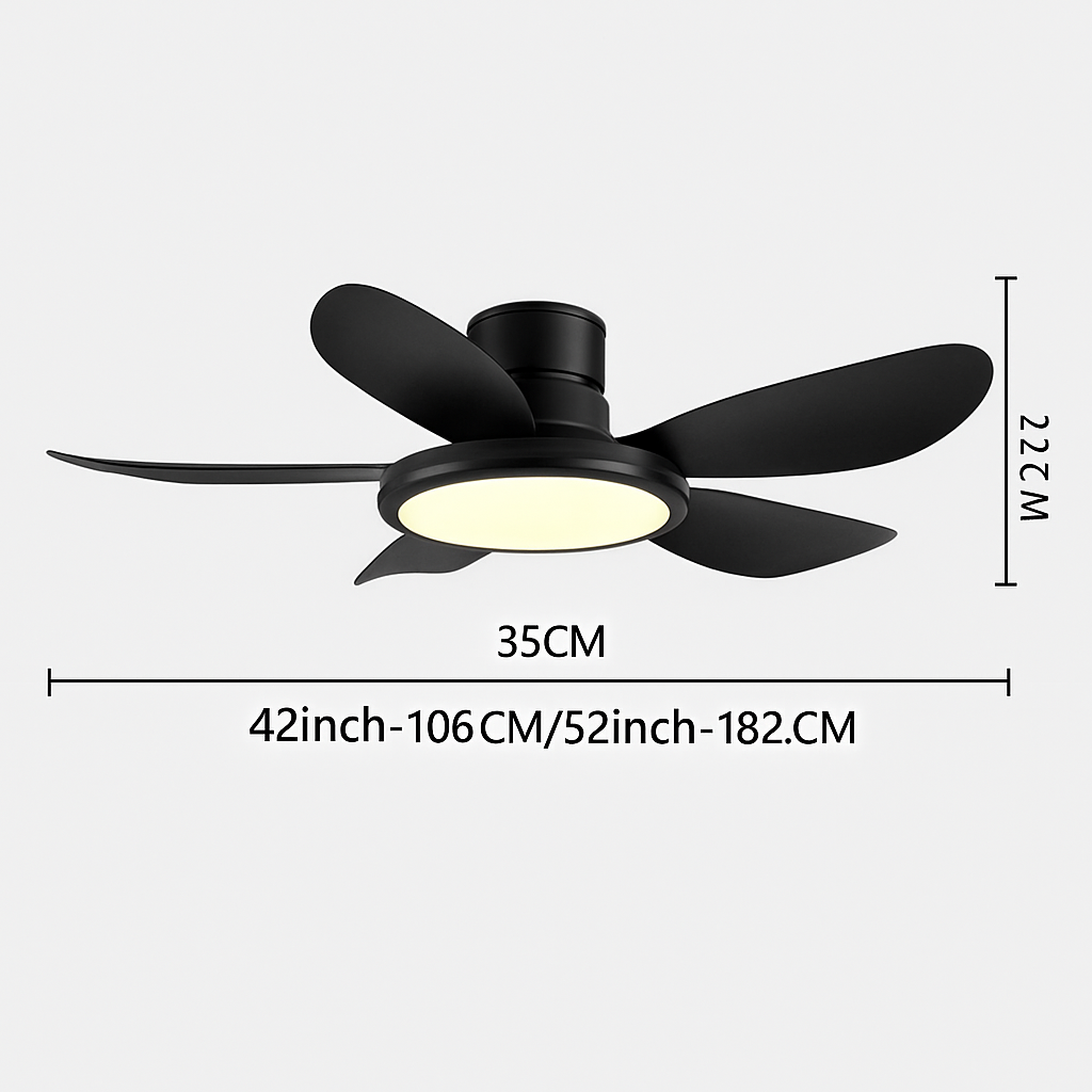 ventilateur de plafond moderne avec lumière led et télécommande