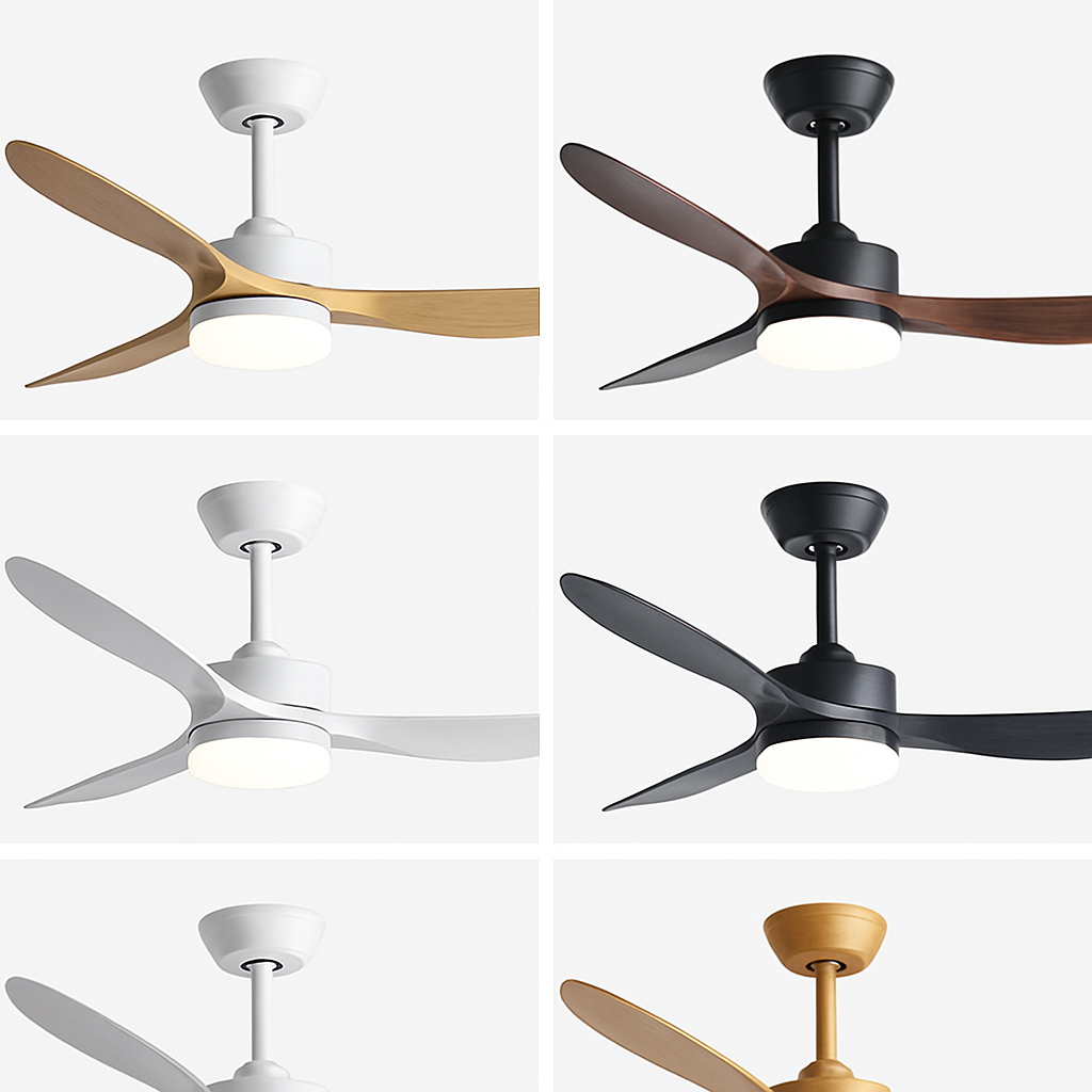 ventilateur de plafond moderne avec lumière led et télécommande