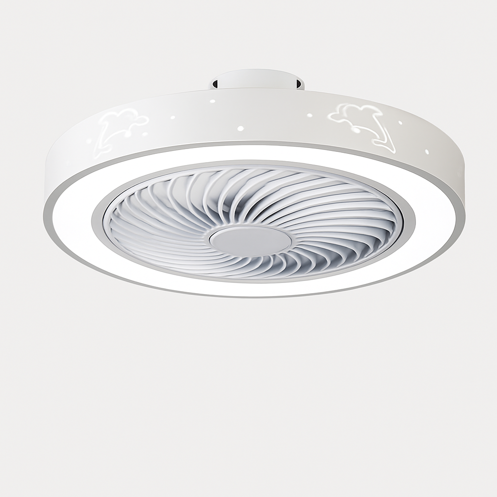 ventilateur de plafond moderne avec lumière led et télécommande