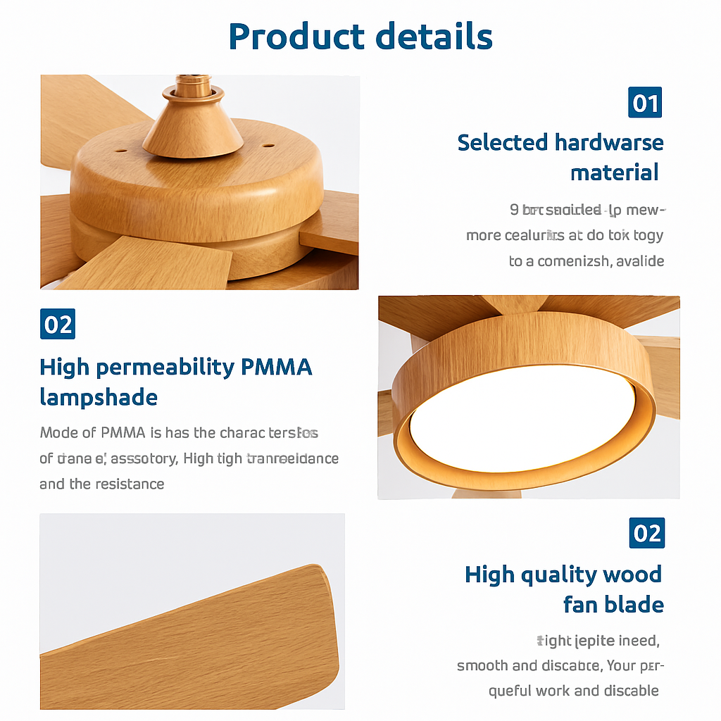 ventilateur de plafond moderne avec lumière pour l'été