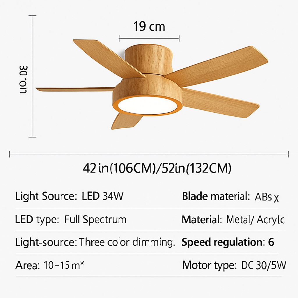 ventilateur de plafond moderne avec lumière pour l'été