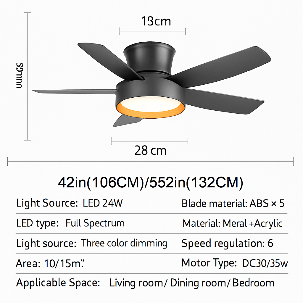 ventilateur de plafond moderne avec lumière pour l'été