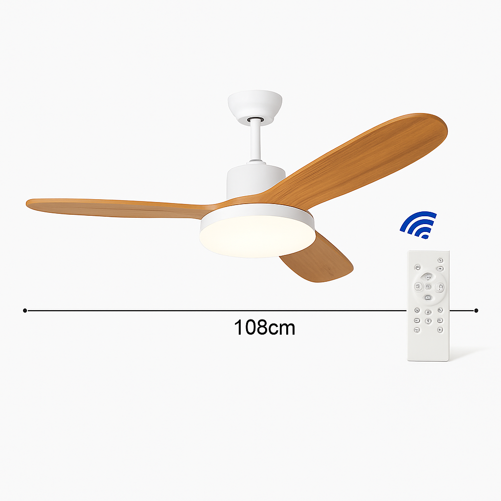 ventilateur de plafond moderne avec lumière télécommande et led modifiable