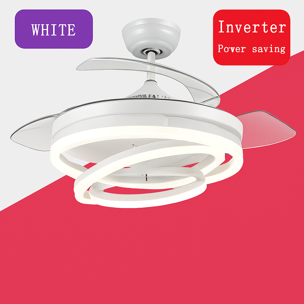ventilateur de plafond moderne 	 avec lumières led télécommande rechargeable