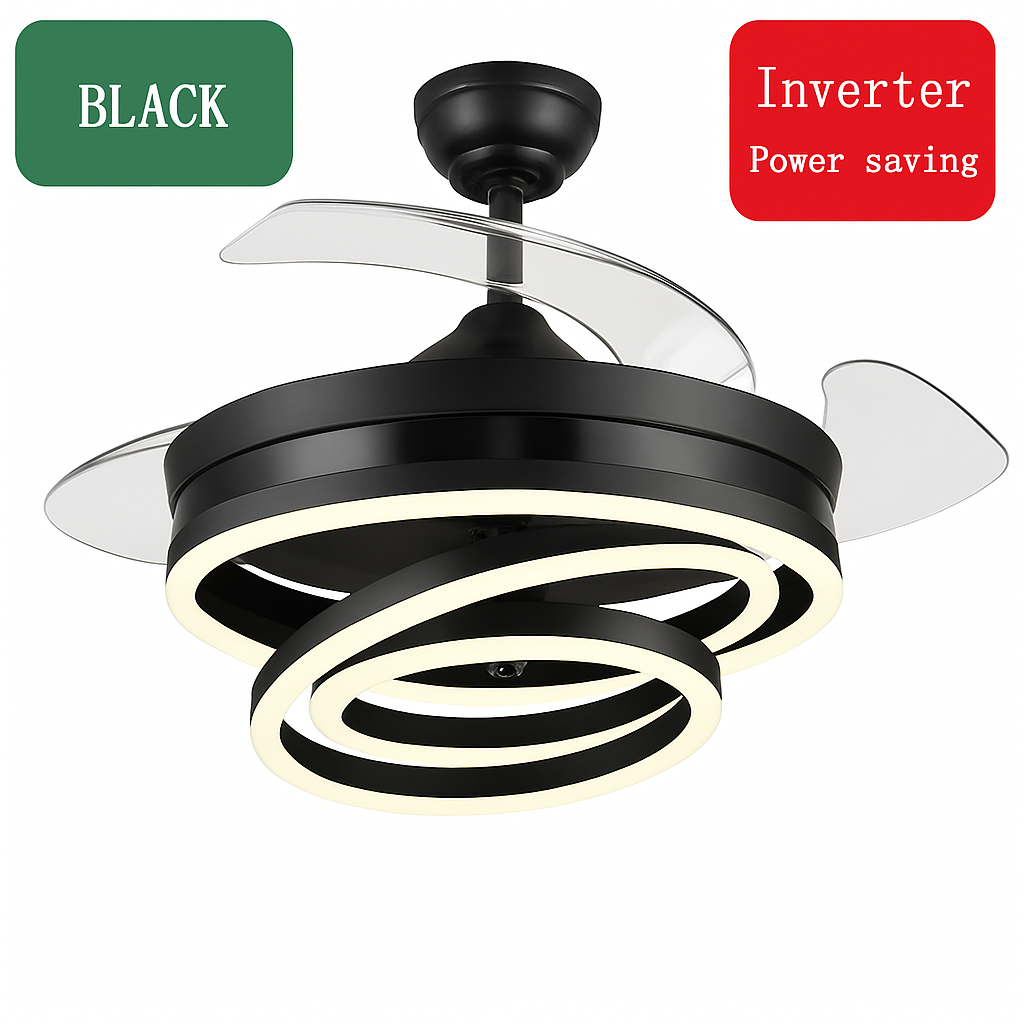 ventilateur de plafond moderne 	 avec lumières led télécommande rechargeable